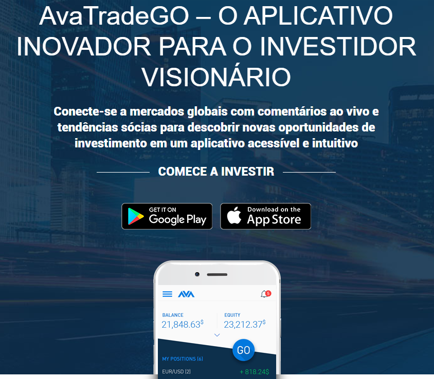 Avatrade Go Aplicativo para dispositivos móveis