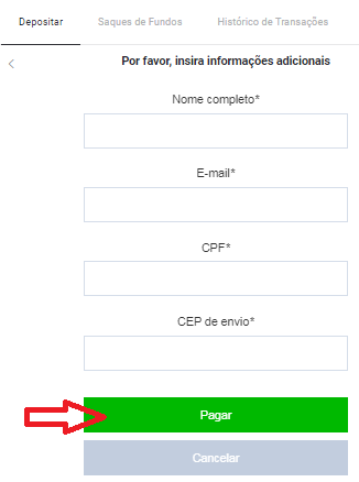 Inserir as informações adicionais solicitadas